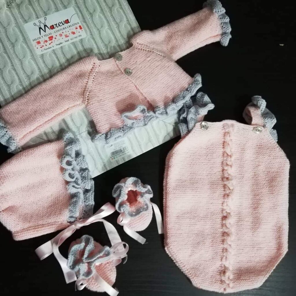 Conjunto de hilo natural de algodón bebes
